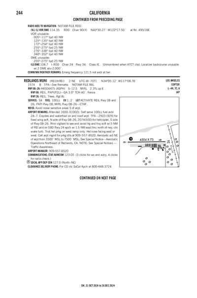 REDLANDS MUNI - Airport Diagram