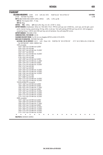 CALVADA MEADOWS - Airport Diagram