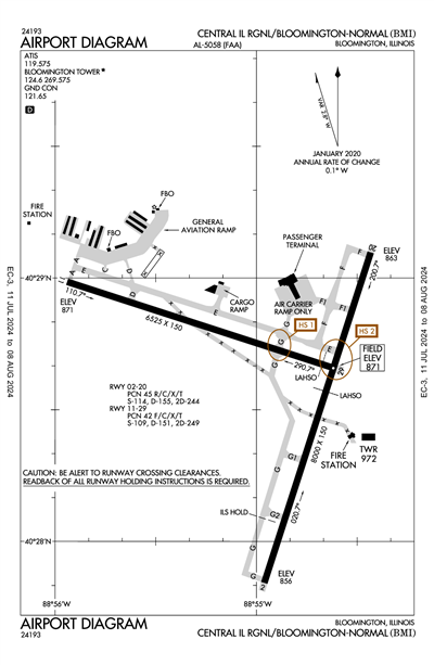 CENTRAL IL RGNL/BLOOMINGTON-NORMAL - Airport Diagram