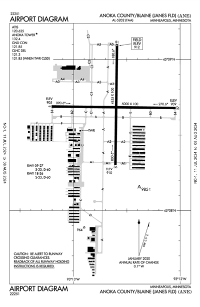 ANOKA COUNTY/BLAINE (JANES FLD) - Airport Diagram