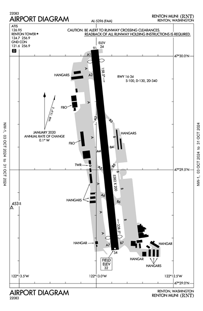 RENTON MUNI - Airport Diagram