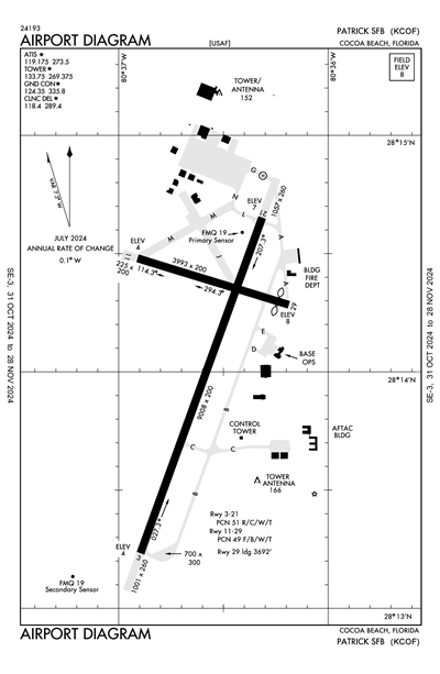 PATRICK SPACE FORCE BASE - Airport Diagram