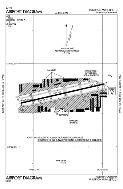 FULLERTON MUNI - Airport Diagram