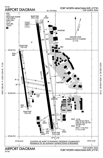 FORT WORTH MEACHAM INTL - Airport Diagram