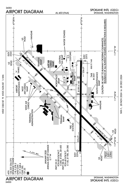 SPOKANE INTL - Airport Diagram