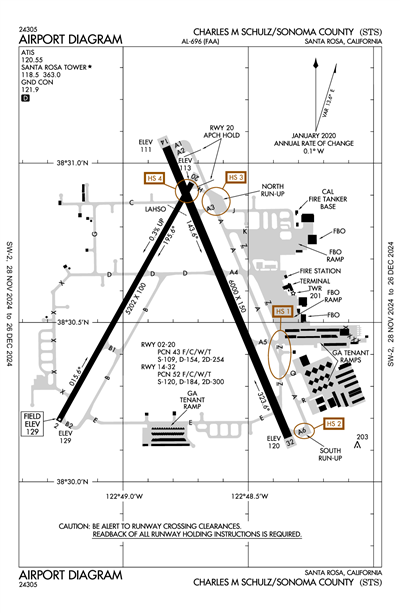 CHARLES M SCHULZ/SONOMA COUNTY - Airport Diagram