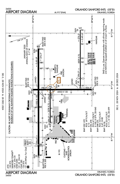 ORLANDO SANFORD INTL - Airport Diagram