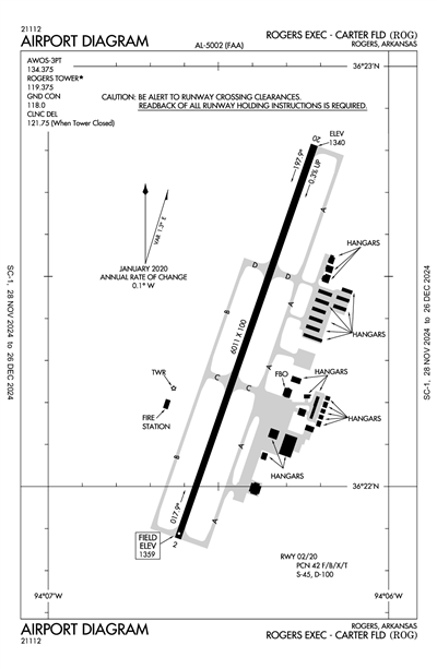 ROGERS EXEC - CARTER FLD - Airport Diagram