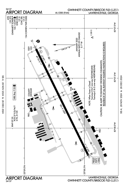 GWINNETT COUNTY/BRISCOE FLD - Airport Diagram