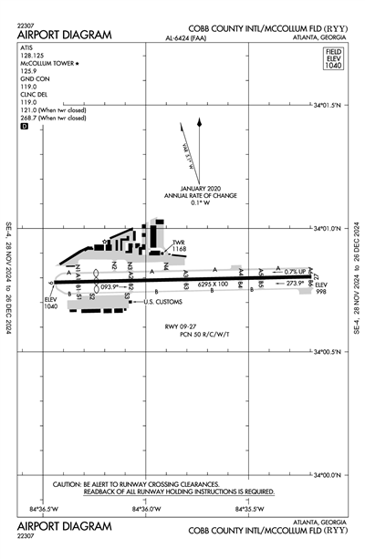 COBB COUNTY INTL/MCCOLLUM FLD - Airport Diagram