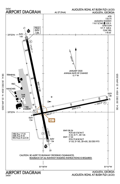 AUGUSTA RGNL AT BUSH FLD - Airport Diagram