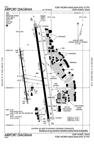 FORT WORTH MEACHAM INTL - Airport Diagram