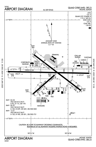 QUAD CITIES INTL - Airport Diagram