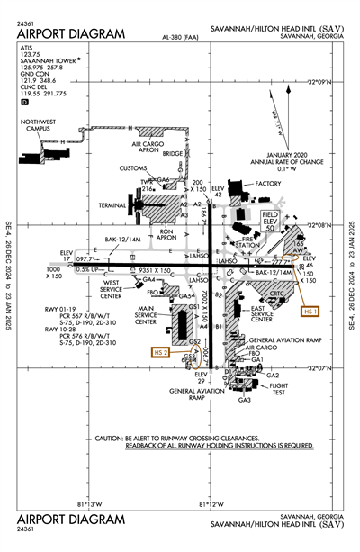 SAVANNAH/HILTON HEAD INTL - Airport Diagram