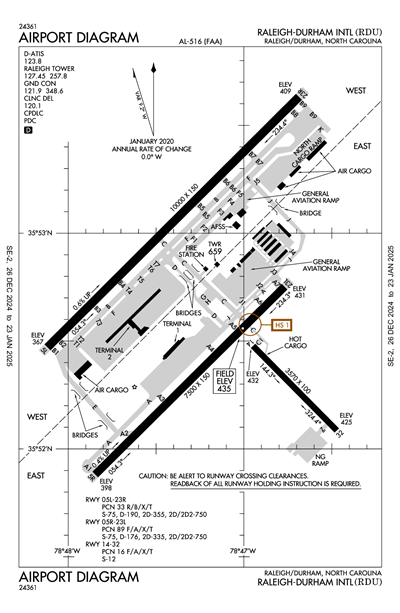 RALEIGH-DURHAM INTL - Airport Diagram