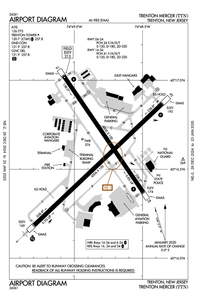 TRENTON MERCER - Airport Diagram