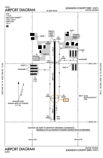 JOHNSON COUNTY EXEC - Airport Diagram