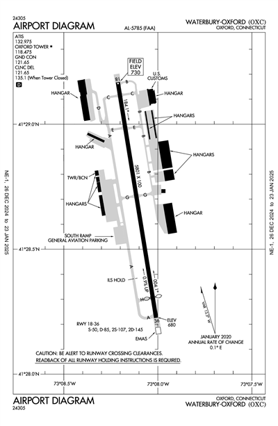 WATERBURY-OXFORD - Airport Diagram