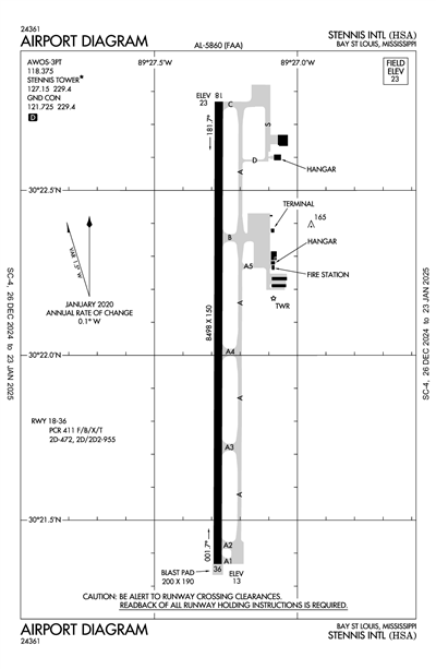 STENNIS INTL - Airport Diagram