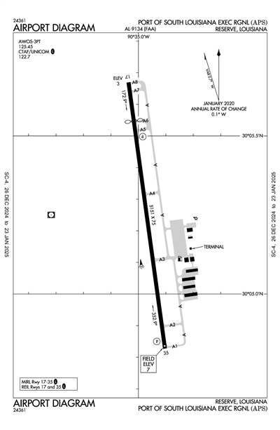 PORT OF SOUTH LOUISIANA EXEC RGNL - Airport Diagram