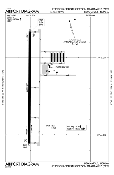 HENDRICKS COUNTY-GORDON GRAHAM FLD - Airport Diagram