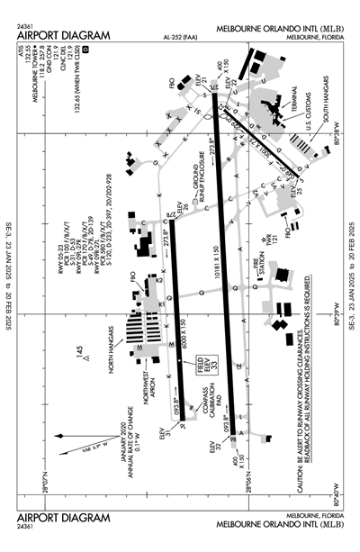 MELBOURNE ORLANDO INTL - Airport Diagram