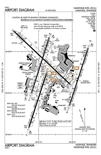 NASHVILLE INTL - Airport Diagram