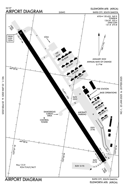 ELLSWORTH AFB - Airport Diagram