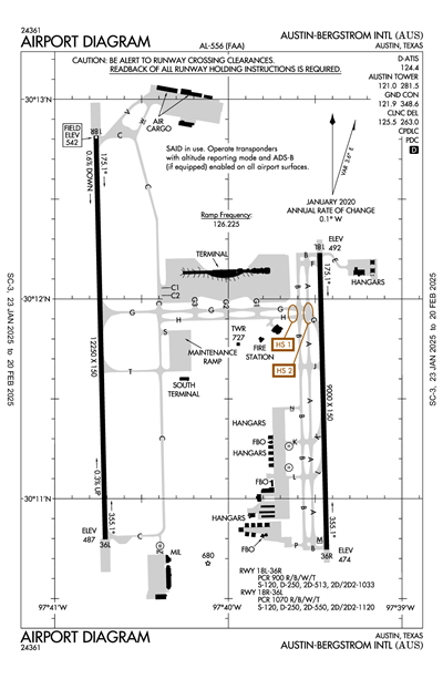 AUSTIN-BERGSTROM INTL - Airport Diagram