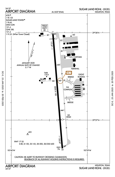 SUGAR LAND RGNL - Airport Diagram