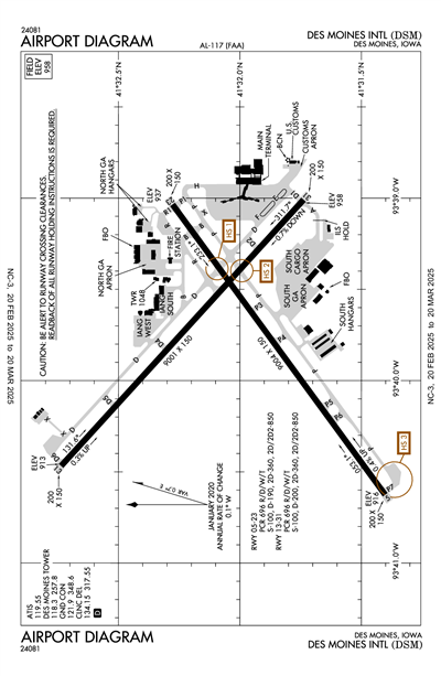 DES MOINES INTL - Airport Diagram