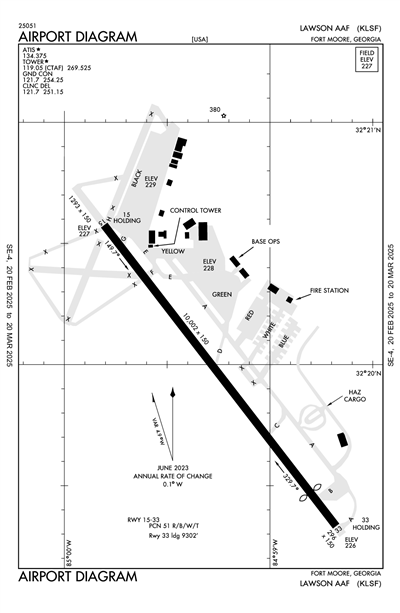 LAWSON AAF (FORT MOORE) - Airport Diagram