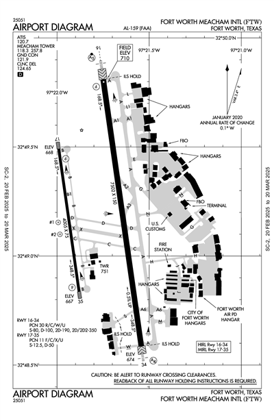 FORT WORTH MEACHAM INTL - Airport Diagram