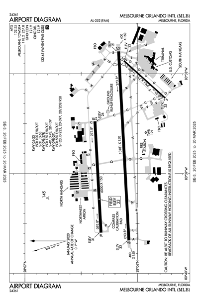 MELBOURNE ORLANDO INTL - Airport Diagram