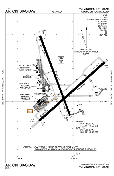 WILMINGTON INTL - Airport Diagram