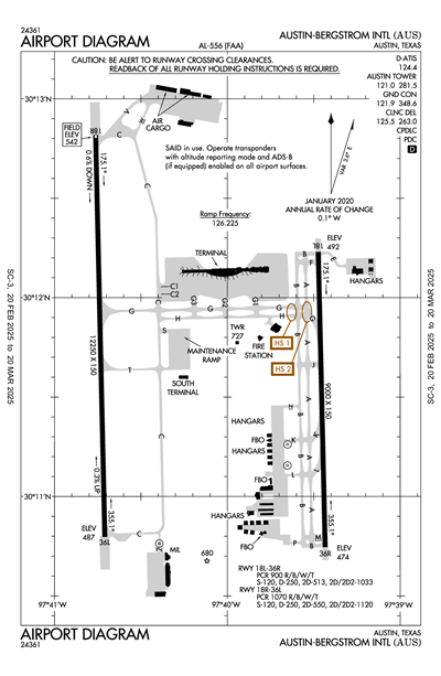 AUSTIN-BERGSTROM INTL - Airport Diagram