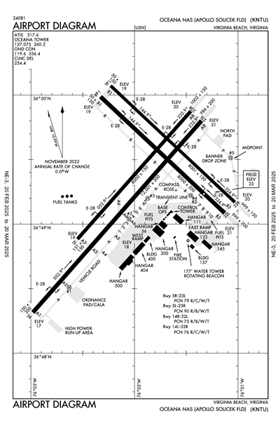 OCEANA NAS (APOLLO SOUCEK FLD) - Airport Diagram