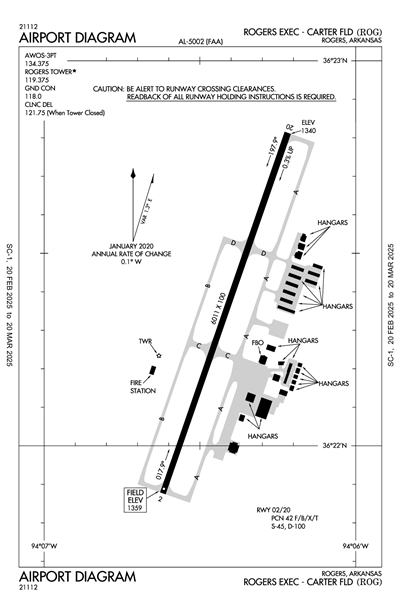 ROGERS EXEC - CARTER FLD - Airport Diagram