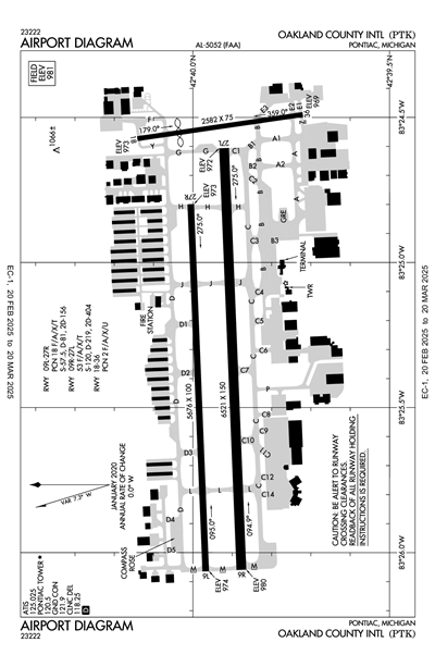 OAKLAND COUNTY INTL - Airport Diagram