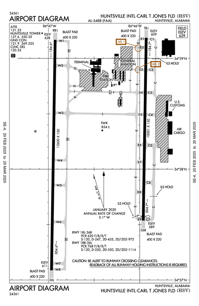 HUNTSVILLE INTL-CARL T JONES FLD - Airport Diagram